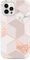 JAHOLAN Bling Glitter Sparkle Marble Design Clear Bumper TPU Soft Rubber Silicone Cover Phone Case for iPhone 12 Pro Max 6.7 inch Rose Gold