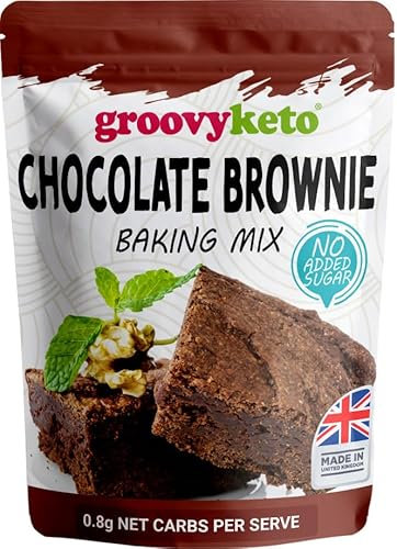 Groovy Keto Chocolate Brownie Mix | Low Carb | Keto Friendly | Sugar Free | Only 0.8g Net Carbs Per Brownie | Keto Baking Mix, Diabetic Friendly - 240g Pouch