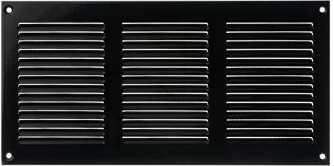 300x150mm Noir Métal Grille de Ventilation - Grille D'aération avec Moustiquaire