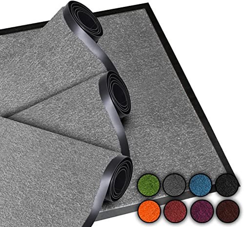 LUCA HOME - Felpudo Entrada casa 60x80cm Plata - Alfombra Antideslizante Lavable para Puerta de Entrada, Cocina y Pasillo - Felpudo Exterior e Interior - Tapetes Originales Entrada casa