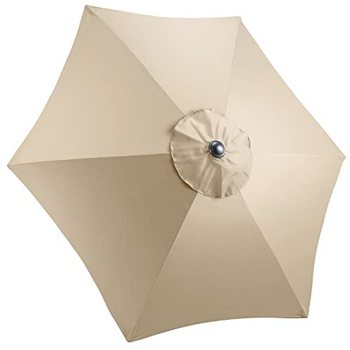 CHRISTOW Replacement Parasol Canopy 2m Hexagonal 6 Arms UV 30+ Protection For Garden Umbrella (Taupe Fabric)