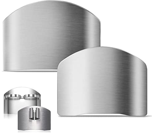 2 Stück Fingerschutz Schneiden - Guards zum Schneiden von Gemüse Obst Edelstahl Finger Handschutz zum Schneiden von Hackfleisch Fleisch Küchengadget