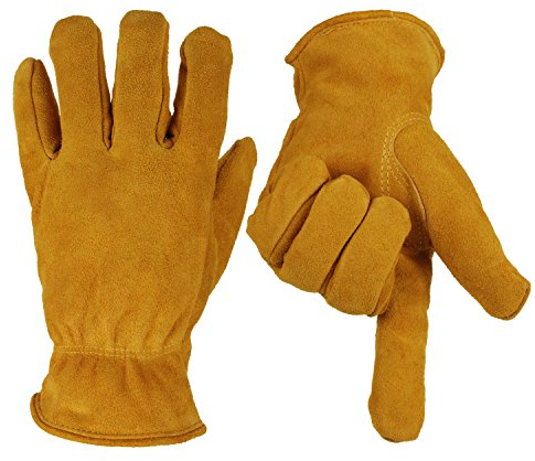 OZERO Winter Arbeitshandschuhe Schnee Dicke Lederhandschuhe Extra Grip Flexibel Warm für Arbeitsschutz Unisex