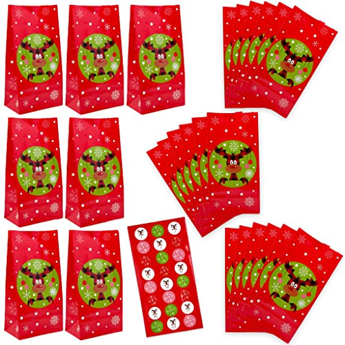 Adventskalender zum Befüllen: Schöner Elch Paule Adventskalender zum Selbstbefüllen mit Tüten und Zahlen-Aufkleber, DIY Adventkalender Erwachsene und Kinder