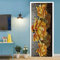 A.Monamour Türtapete Selbstklebend Türfolie Türposter 3D Goldene Blumen Gegen Vintage Blumen Hintergrund Vinyl Folie Türdeko Tapete Wandbild Türaufkleber Türtattoo 95x215cm