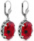 Ohrringe Silber Rot Jugendstil Ohrhänger Silber Kristall Klappverschluss NOBEL SCHMUCK