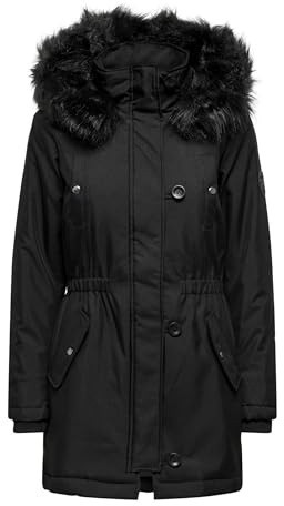 ONLY Onliris Parka D'hiver pour L'hiver Cc 2023 Otw Femme Manteau, Black/Detail:BLACK FUR, S