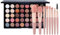 SHRIGM Palette di ombretti e Set di pennelli - Kit di pennelli per Palette di ombretti,Pallet di ombretti Glitterati Luccicanti opachi Professionali da 40 Colori