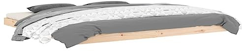 vidaXL Solid Wood Pine Bed Frame Home Bedroom Furniture Wooden Bedstead Platform Bed Base Decorative Mattress Foundation 200x200 cm
