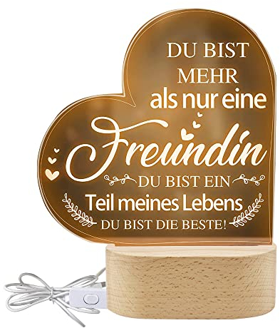 UYUYong Geschenk für Freundin Nachtlicht Led Lampe Acryl Geschenk Beste Freundin Schwester Geschenk Acryl-Nachtlicht für Freundin Ehefrau Schwester Weihnachten Erntedankfest
