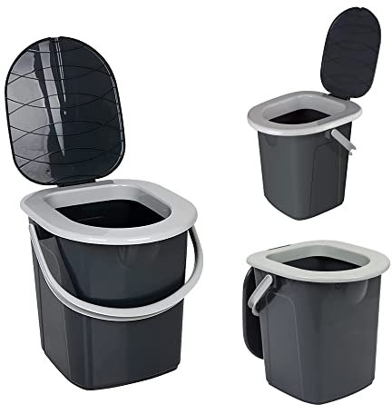 STAR SUPPLIES Large Indoor Outdoor Caravan Picnic Festivals Mobile 22L Lightweight Compact Portable Camping Toilet Seat & Lid (1)