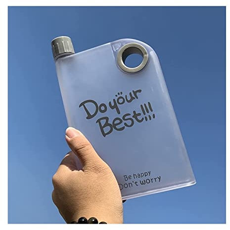 Wasserflasche Trinkflasche Sportflasche Tragbare Flache A5 Quadratische Wasserflasche 10 Farben Cup Cold Juice Water Sports Cup Mit Tragbarer Outdoor-Wasserflasche Wasserflaschen Trinkflaschen ( Blue