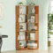Tribesigns 6 Etagen Eck-Bücherregal, 165cm hohes industrielles Eckregal mit Anti-Drop-Panel, freistehendes Etagere Bücherregal mit Holzmaserung, Aufbewahrungsregal für Heimbüro, Wohnzimmer