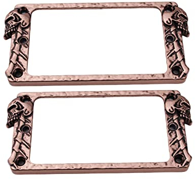 Guyker Flache Humbucker-Abdeckung, Tonabnehmer-Montagering-Set – Steghals-Tonabnehmerrahmen, Ersatzteil für E-Gitarre oder Präzisions-Bass (2 Stück, PR007 Antik Bronze)