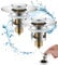 Hibbent 2PCS Sink Plug,Pop up Sink Plugs with Drain Strainer, Brass Bounce Core Push-Type Drain Plug, Universal Sink Stopper Replacement for Bathroom and Kitchen,Suitable for 25mm to 46mm,Chrome