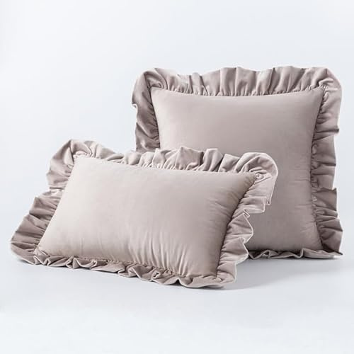 PLIAGE Einfarbig Dekoration Samt Rüschen Kissen Cove Plüsch Weichen Kissenbezug Für Schlafzimmer Sofa Auto Stuhl Wohnkultur 30x50/45/50 cm