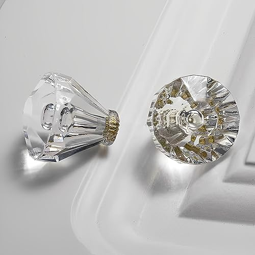 TFSZE 8 Piezas Tiradores De Cristal Para CajonesAsa acrílica, Pomos Y Tiradores De Cristal Pomo De Cristal Diamante Pomos De Cristal Para CajóN Adecuado Para Armarios, EstanteríAs, Mesitas De Noche