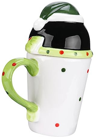 Milisten 1Stk Weihnachts-Pinguin-Keramik-Wasserbecher Weihnachtsbecher Wassergläser Weihnachts-Sankt-Becher Geschenke für Paare Espressotasse Kaffeebecher Trinkbecher Tasse