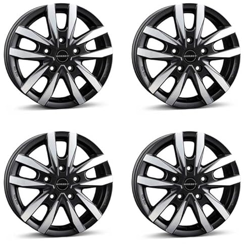 4x Borbet Felgen CW5 7.5x18 ET53 5x120 black polished matt kompatibel mit VW Amarok Crafter T5 T6 T6.1 Multivan T6.1 Transporter T7 Touareg