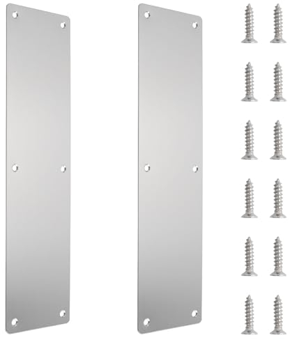 INCREWAY Push-Türplatte, 2 Stück, Türtrittplatte, Edelstahl, Türschieber, Metallplatte für Tür, Innen- und Außenbereich, kratzfest