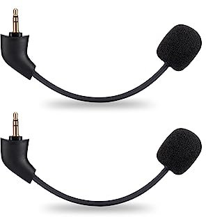 Alphatec Ersatz-Spielmikrofon für Kingston HyperX Cloud, Cloud X und Cloud II 2. Version Gaming-Headset auf PS4, PS5, Nintendo Switch PC, 3,5 mm abnehmbares Galgenmikrofon, 2 Stück