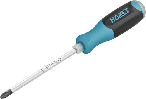 HAZET Schraubendreher mit Schlagkappe 811S-PH3, SW PH3, Kreuzschlitz Profil, 260 mm Länge, rutschfester Griff, Stahl Schlagkappe zum lockern festsitzender Schrauben