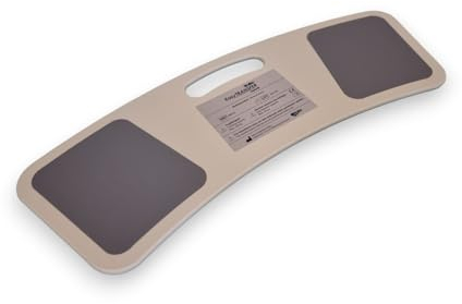 FabaCare Rutschbrett für Rollstuhlfahrer EasyTransfer wave, Rollstuhlbrett, Transferbrett, Umsetzbrett gebogen mit Griff, Transferhife vom Rollstuhl, Auto und Bett, bis 130 kg, Länge 75 cm