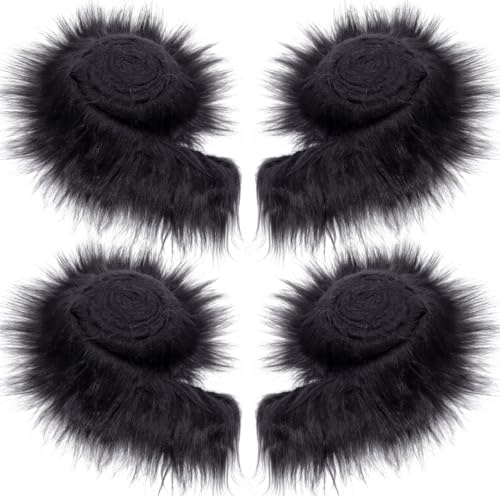 Furry Faux Precut Strips 2x60 Zoll Kunstleder Plüsch Weiß Pelz Fell Stoff Fluffy Craft Plüschstoff fur Beard Santa Hair Dwarf DIY Dekoration Kunstfell Basteln Weihnachts