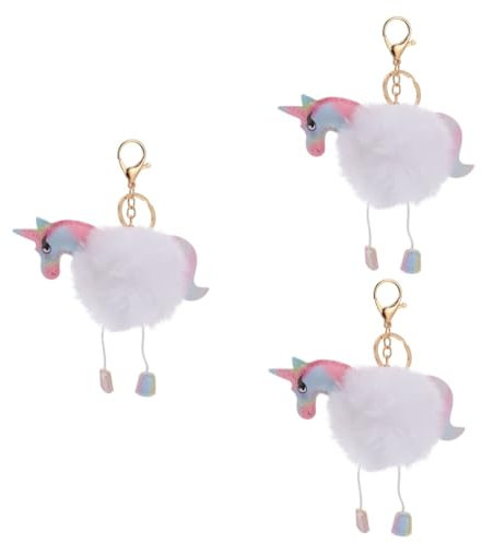 SOIMISS 6 Pièces porte-clés licorne mignonette migneaux Ornement spécial ornements en peluche jouets en peluche porte-clés licorne porte-clés en peluche artificielle blanche