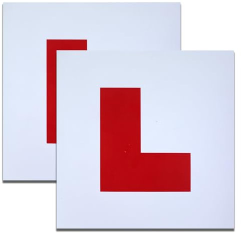 Dekton 2-Pack Car Magnetic 'L' Plate | Easy Removal & Fitting | Ideal for Any Vehicles | Complies with Department of Transport Regulations | Strong Magnetic Hold | Perfect for New Drivers