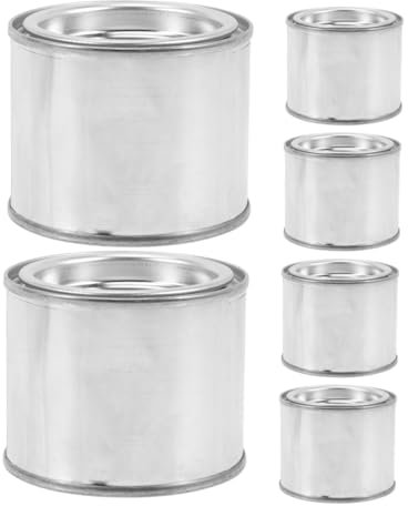 NIYANGLE 6-pack Small Round Metal Paint Storage Cans with Lids Empty Paint Pots for Arts and Crafts Diy Projects 0.1l Capacity for Leftover