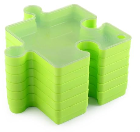 ETUCYNG Puzzle-Sortierer-Set, stapelbar, Organizer für Puzzle, robust und einfach zu verwenden, Puzzle-Form, Sortier-Tabletts in Puzzle-Form mit Deckel
