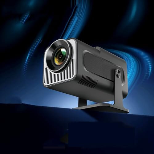 HKOORLAMULS HY320 Mini Short Throw Projector, 130 ANSI Lumens, 1280x720P Resolution, Portable Movie Projector for Bedroom, Gaming, and Outdoor Use (White/Black)