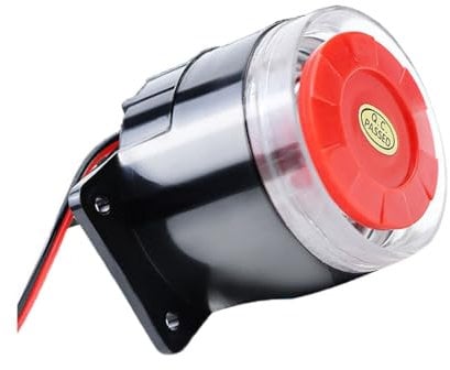 Taikuwu 12V Wired Security Siren with 120dB Alarm & Red LED Strobe Light – Outdoor/Indoor Alarm System for Homes, Garages & Commercial Buildings ﻿