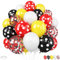 Cartoon Balloons,30pcs 12inch White Yellow Red Black Polka Dot Latex Balloons for Boys Girls Cartoon Theme Birthday Party Supplies Baby Shower Party Decorations