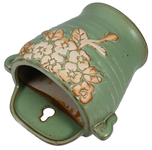 UKCOCO Ceramic Wall-mounted Flower Pot: Vintage Hanging Flower Pots for Indoor Outdoor Decoration - Small Balcony Garden Vase for Succulents Phalaenopsis
