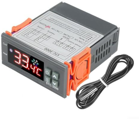 STC3000 Digital Thermostat with Probe Sensor for Accurate Cooling and Heating Control (12V)