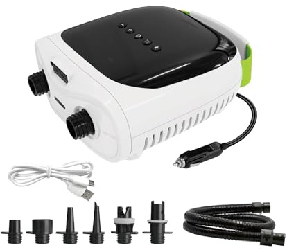 PBG Elektrische SUP Pumpe – 12V & Akku Luftpumpen mit LCD Display, bis 20 PSI – Varianten mit Powerbank – für SUP Boards, Boote, Kajaks & Camping