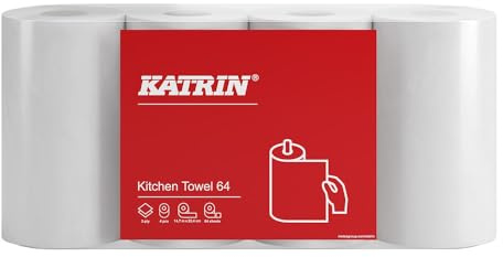 32 Stück Katrin KATRIN Küchenrolle, 2-lagig, weiß, Abrisse: 64, L: 23 cm, B: 22,4 cm, Ø: 10,5 cm, Kerndurchmesser: 4,3 cm, Laufmeter: 14, 72 m