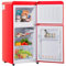 Combinación de refrigerador y congelador vertical de montaje superior retro, refrigerador de tamaño apartamento con congelador de 60 litros de capacidad,Red