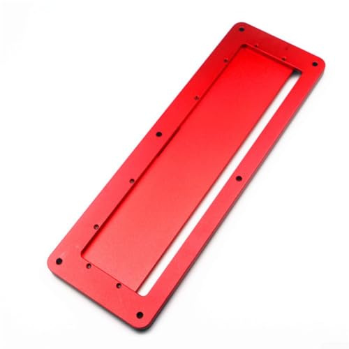 UrbanHui Table Saw Throat Plate, Aluminum Alloy Flip Adjustable Insert Plate for Electric Circular Saw, Precision Saw Table Accessory in Red