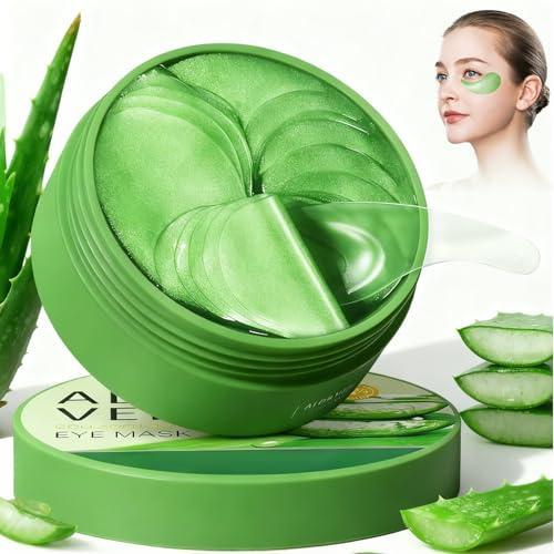 60 Stück Augenpads mit Aloe Vera,aloe vera augenmasken,Feuchtigkeitsspendende Augenmaske,Augenpads Gegen Augenringe,Schwellungen & Augenringe – Feuchtigkeitsspendend und Straffend