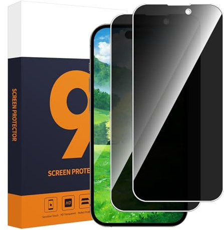 Carantee 2 Stück Schutzfolie für Panzerglas für iPhone 15/15 Pro, Wasserdicht Anti-Fingerabdruck Panzer Schutz Glas, 9H Härte Bruchsicher 2.5D Displayschutzfolie für iPhone 15/15 Pro