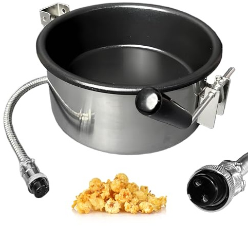 Heissluft Popcornmaschine Zubehör, Popcorntopf 2 Holes-15mm Elektrische Handgekurbelte Popcorn-Herstellerteile ​Topf Anti-Scorch-Pfanne Einfach zu Säubern für Mais und Snack