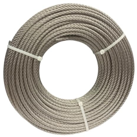 FP INOX Cable de 6 mm Flexible 7 x 19 Acero Inoxidable 316 – A4, Longitud 10 m 20 m 50 (Corona 70 m), Unisex Adulto, Plata, Talla única