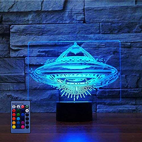 3D UFO Lampe USB-Kabel Fernbedienung 7/16 Farben Amazing Optical Illusion 3D LED Lampe Formen Kinder Schlafzimmer Nacht Licht für Kinder Schlafzimmer Geburtstagsgeschenke Geschenk
