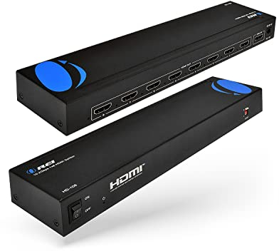 OREI HDMI-Splitter 1 in 8 Out mit Videoauflösungen bis zu 4K @ 30 Hz, EDID-Management, 10,2 Gbit/s Video-Bandbreite und Plug-and-Play-Installation