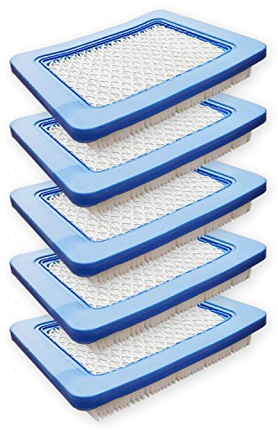 Luftfilter (5 Stück) kompatibel mit Briggs & Stratton 3,5 PS – ersetzt 491588/399959 – passend für Sabo, Wolf, John Deere u. a. – 13x11,2x2,1 cm