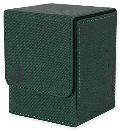 Vault X Scatola Deck Box Rigida per Carte da Gioco, 80+ Carte con Bustine, Materiale Exo-Tec, Contenitore per Carte da Collezione, Coperchio Magnetico Rimovibile, per MTG Commander, TCG (Verde)