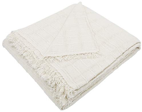 MERCURY TEXTIL- Colcha Multiusos Sofa,Manta Foulard,Plaid para Cama,Cubresofa Cubrecama,jarapas,Comoda Practica y Suave. Poliester Algodón (230 x 260cm, Liso BEIG)